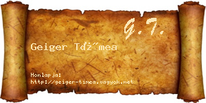 Geiger Tímea névjegykártya