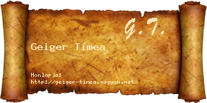 Geiger Tímea névjegykártya